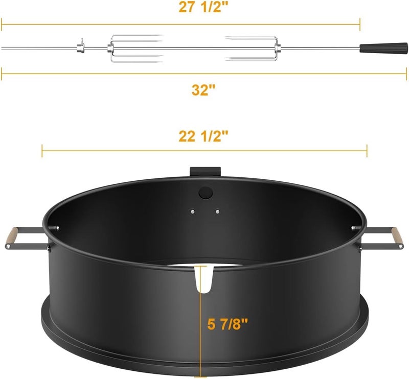 KEESHA Rotisserie Grill Kit Premium Chicken Rotisserie for Weber 22 Kettle Grill, Rotating Ring Kit for Weber Kettle Accessories, Upgraded Electric Motor - Well Balanced - Image 2